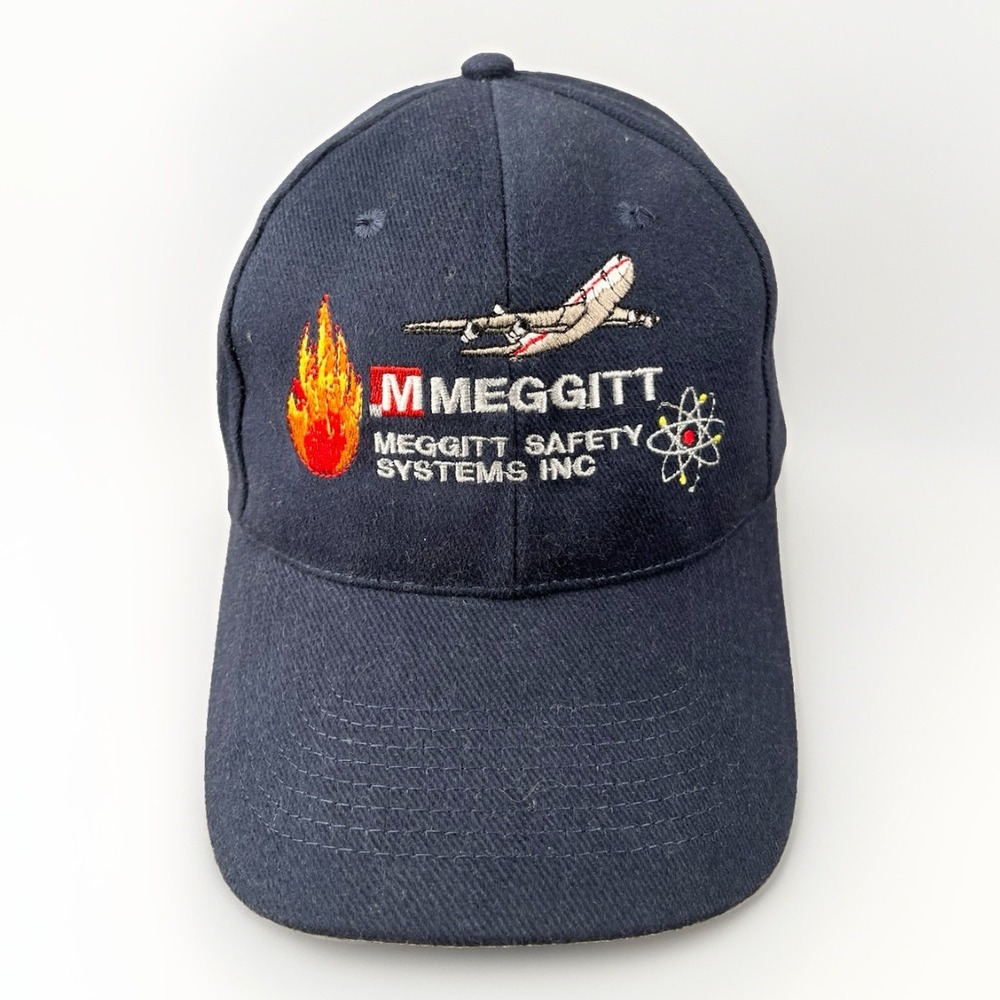 Vintage M Meggitt Safety Systems Inc Adjustable Hat Embroidered Blue - NWOT
